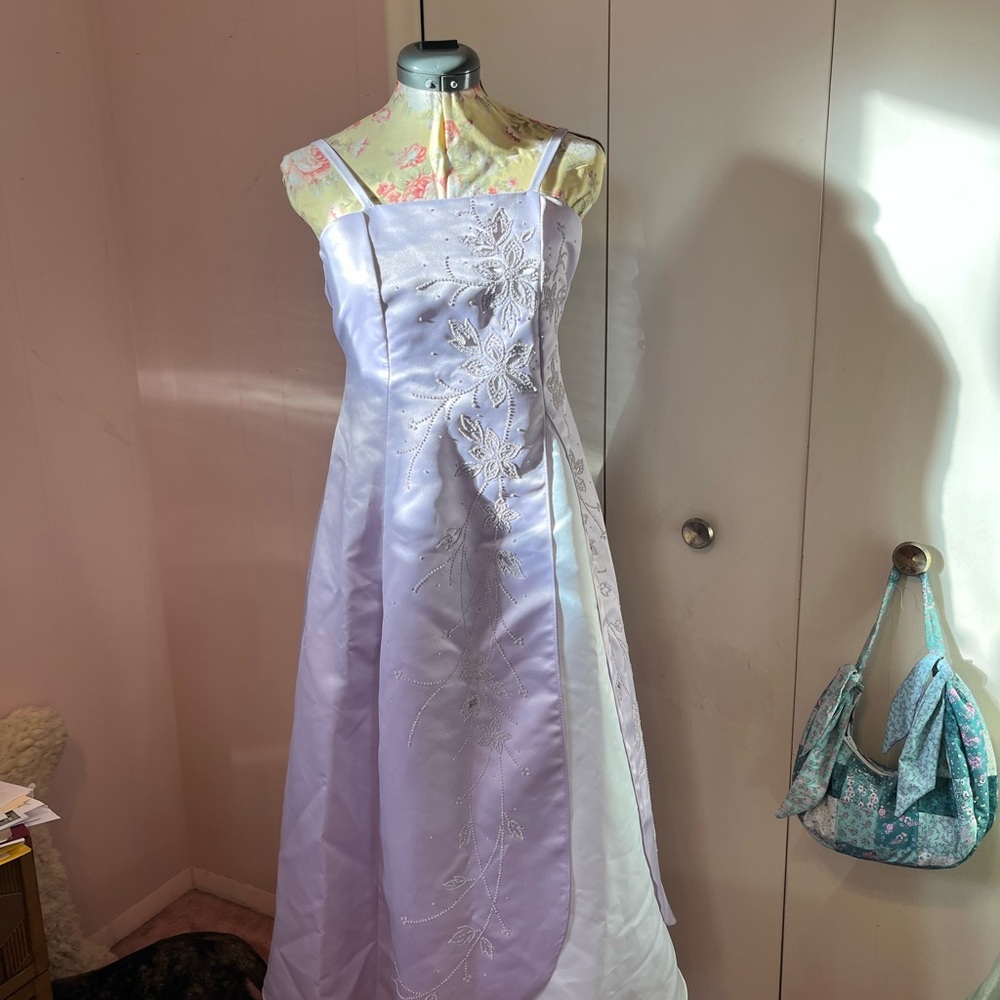 Vintage Y2K Elegant Lavender Midi Dress